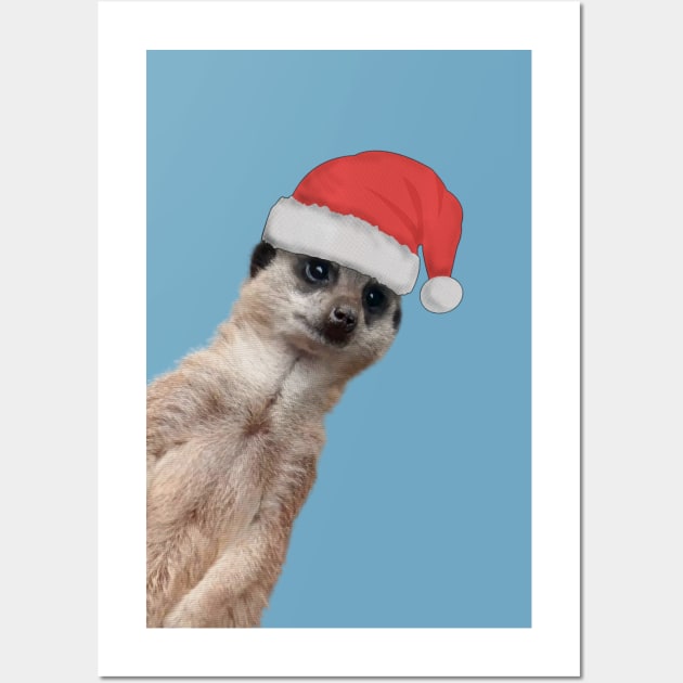 Cute Meerkat in Christmas hat- Peek a boo Wall Art by Off the Page